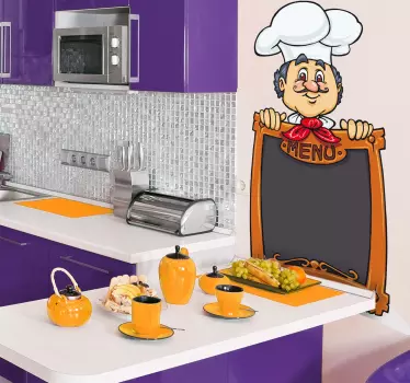 Chef's menu kitchen chalkboard sticker - TenStickers