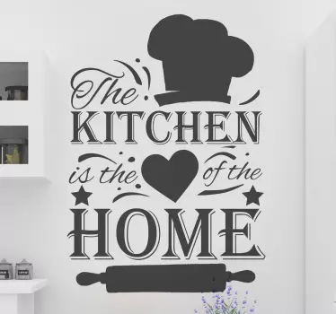 Monocolour hear of the home kitchen wall sticker - TenStickers