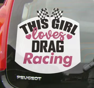 This girl loves drag racing car decal - TenStickers