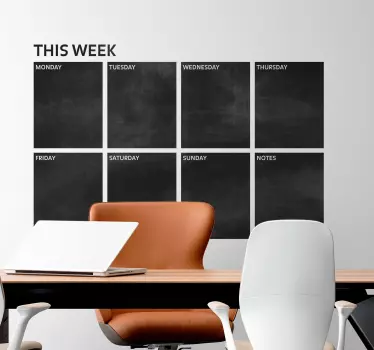 Weekly planner chalkboard sticker - TenStickers