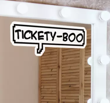 "Tickety boo" mirror sticker wall sticker for bedroom - TenStickers