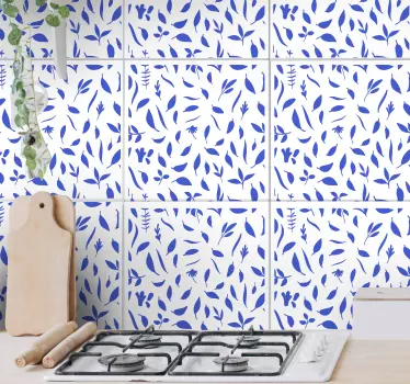 Tile sticker botanical leaf design - TenStickers