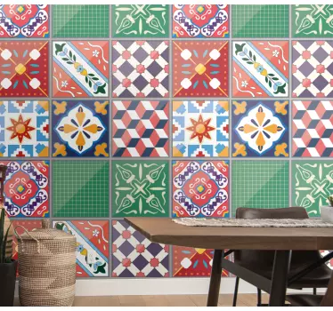 Tile sticker colorful patterned tiles - TenStickers