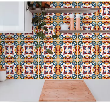 Tile sticker floral design tile - TenStickers