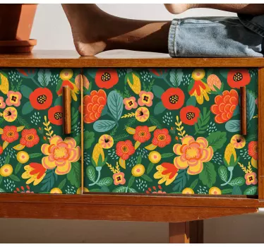 Tile sticker vibrant floral design - TenStickers