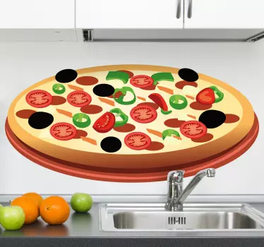 Tomatoes pizza kitchen wall sticker - TenStickers