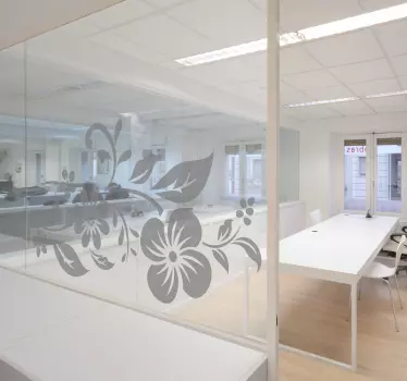 Office flower wall sticker translucent - TenStickers