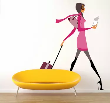Travel Fashionista Decorative Sticker - TenStickers