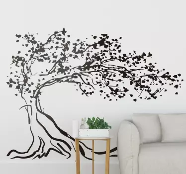 Wind blowing tree wall sticker - TenStickers