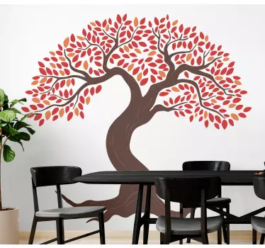 Tree wall sticker elegant autumn tree - TenStickers