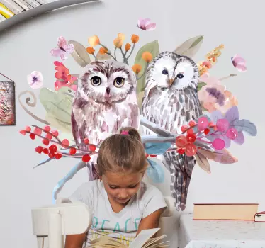 Tree with animals bird sticker - TenStickers