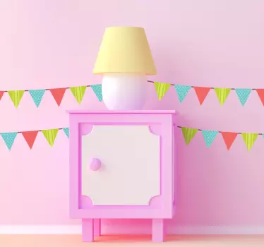 Triangle Bunting Banners Wall Border Decal - TenStickers