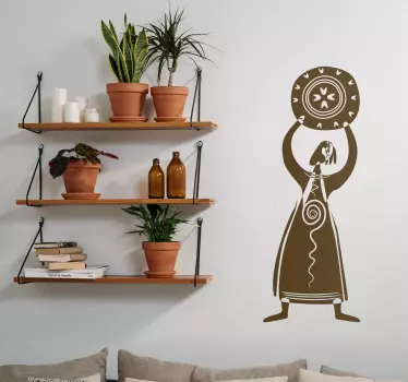 Tribal Woman With Shield Sticker - TenStickers