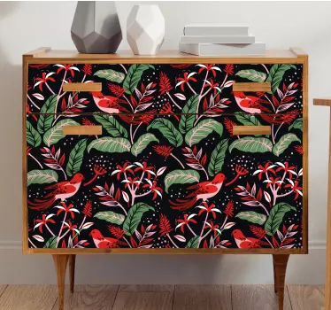 Tropical floral concept wall sticker - TenStickers