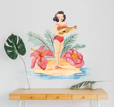 Tropical Floral Scene nature wall sticker - TenStickers
