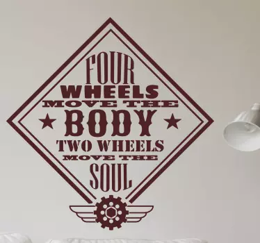 Two Wheels Move the Soul Living Room Wall Decor - TenStickers