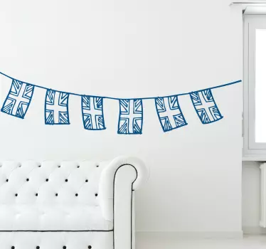 Union Jack Bunting Sticker - TenStickers