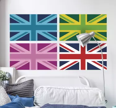 Union Jack Flag Wall Sticker for bedroom - TenStickers