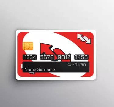 UNO reverse card red credit card sticker - TenStickers