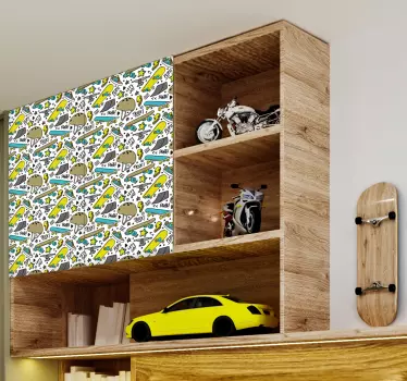 Urban Skate Pattern decals for furniture - TenStickers