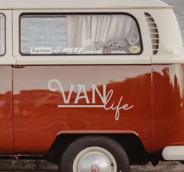 Van life camper van text sticker - TenStickers