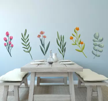 Vibrant Blossom Composition wall sticker - TenStickers