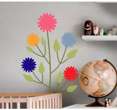 Vibrant floral composition wall sticker - TenStickers