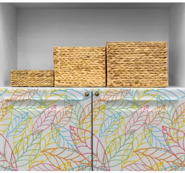 Vibrant leaf components nature wall sticker - TenStickers