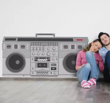Vintage cassette player for bedroom music sticker - TenStickers
