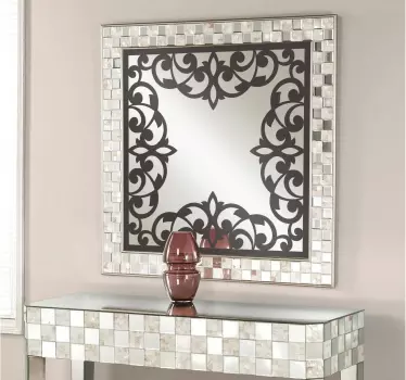 Vintage Floral Frame Wall Decal - TenStickers