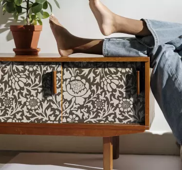 Vintage floral print furniture sticker - TenStickers