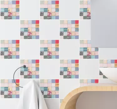 Vintage ceramic texture bathroom tile sticker - TenStickers