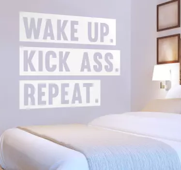 Wake up conquer repeat quote wall sticker - TenStickers