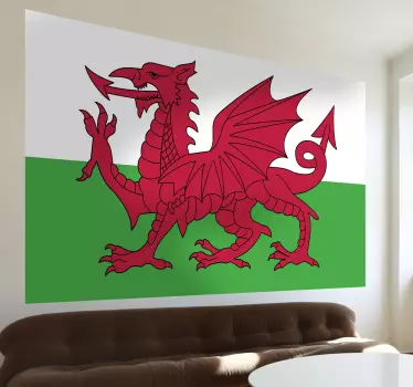Wales Flag living room wall sticker - TenStickers
