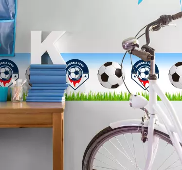 Wall Border Customisable football sticker for wall - TenStickers