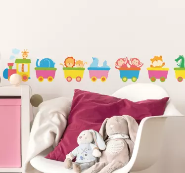 Wall sticker animal train - TenStickers