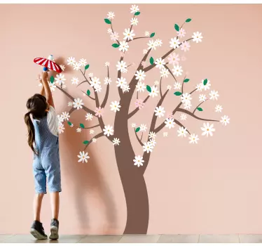 Wall sticker blooming tree design - TenStickers