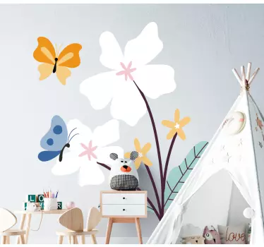 Wall sticker colorful floral elements - TenStickers