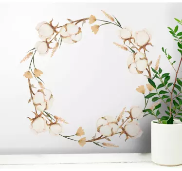 Wall sticker cotton floral circle - TenStickers