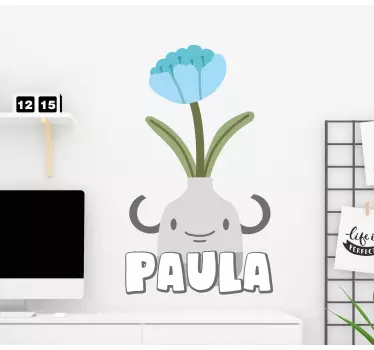 Wall sticker cute flower vase - TenStickers