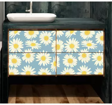 Wall sticker daisy floral emblem - TenStickers