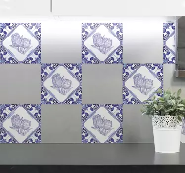 Wall sticker elegant floral design - TenStickers