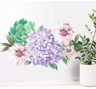 Wall sticker floral arrangement design - TenStickers