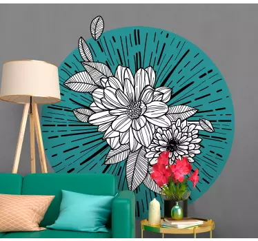 Wall sticker floral burst design - TenStickers