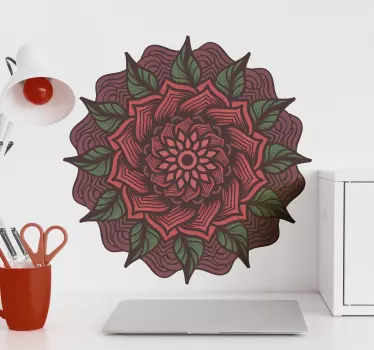 Wall sticker floral mandala design - TenStickers
