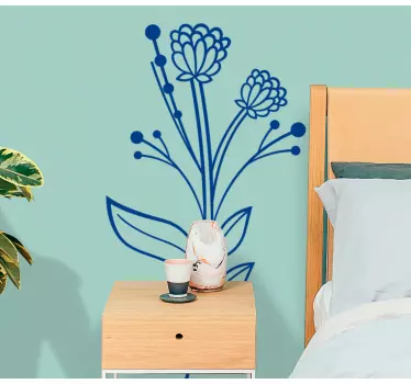 Wall sticker floral stem design - TenStickers
