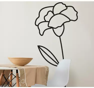 Wall sticker flower outline design - TenStickers