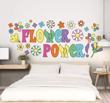 Wall sticker flower power design - TenStickers