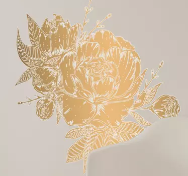 Wall sticker graceful flower composition - TenStickers