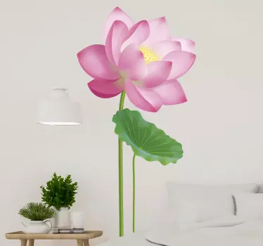 Wall sticker graceful lotus flower design - TenStickers